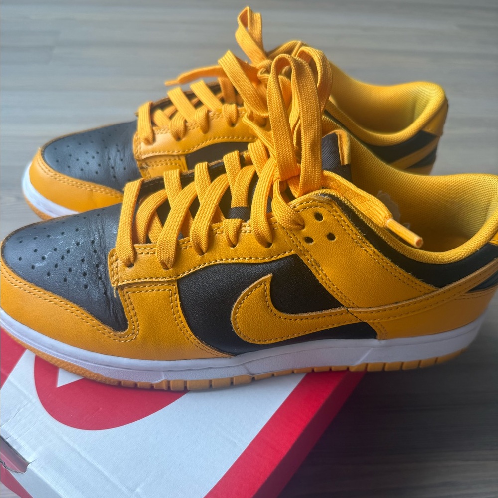 nike dunk low retro black goldenrod white size 7.5